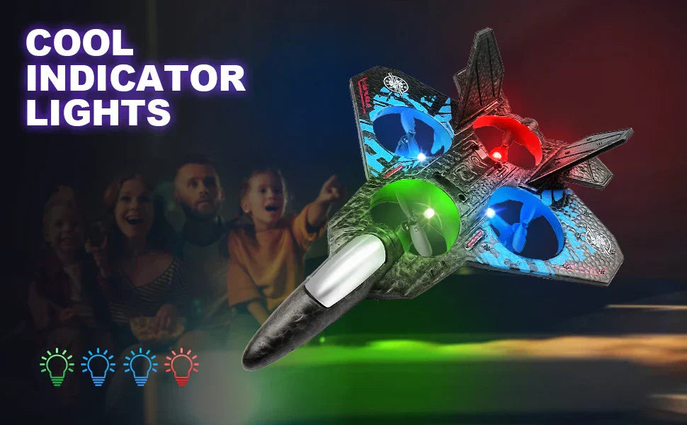 RC Fighter Drone With Gravity Sensor Quad Motor Aircraft
