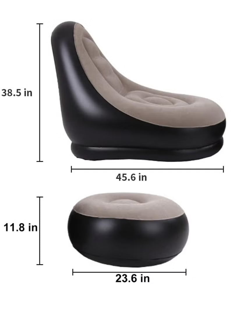 2Pcs Portable Inflatable Sofa Chair Air Pump Outdoor - Indoor