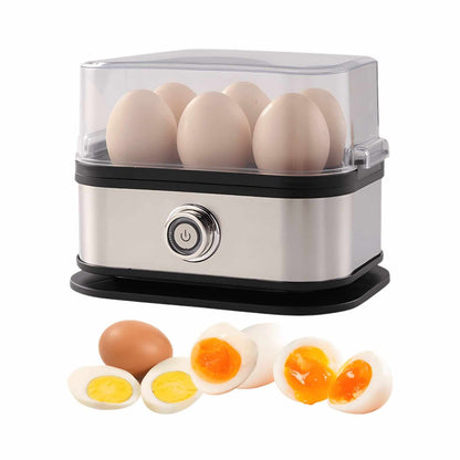 Made in Germany, Rapid Egg Cooker 6 Eggs Capacity Electric Stainless Steel, Soft, Medium, Hard Boiled, Egg Steamer, Egg Poacher With Auto Shut-Off, BPA Free