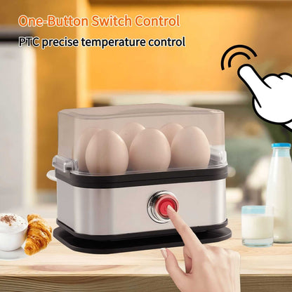 Made in Germany, Rapid Egg Cooker 6 Eggs Capacity Electric Stainless Steel, Soft, Medium, Hard Boiled, Egg Steamer, Egg Poacher With Auto Shut-Off, BPA Free