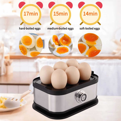 Made in Germany, Rapid Egg Cooker 6 Eggs Capacity Electric Stainless Steel, Soft, Medium, Hard Boiled, Egg Steamer, Egg Poacher With Auto Shut-Off, BPA Free