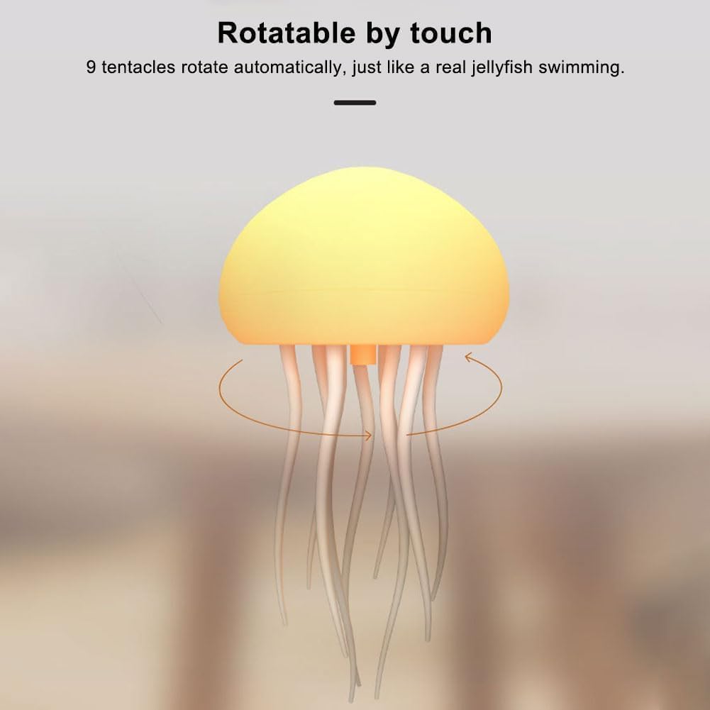 Jellyflow LED Jellyfish Lamp – 12-Color Night Light with Voice Control, Hanging or Table Base | Soothing Mood & Atmosphere Lamp