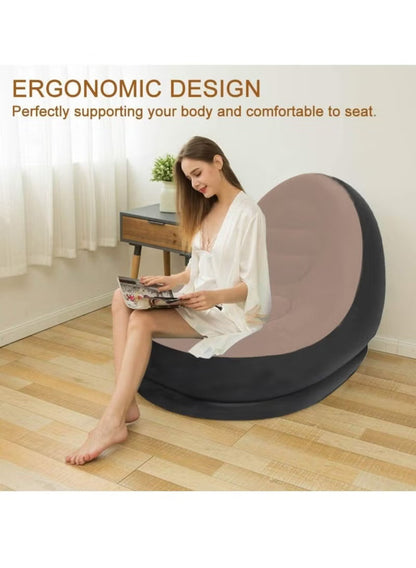 2Pcs Portable Inflatable Sofa Chair Air Pump Outdoor - Indoor