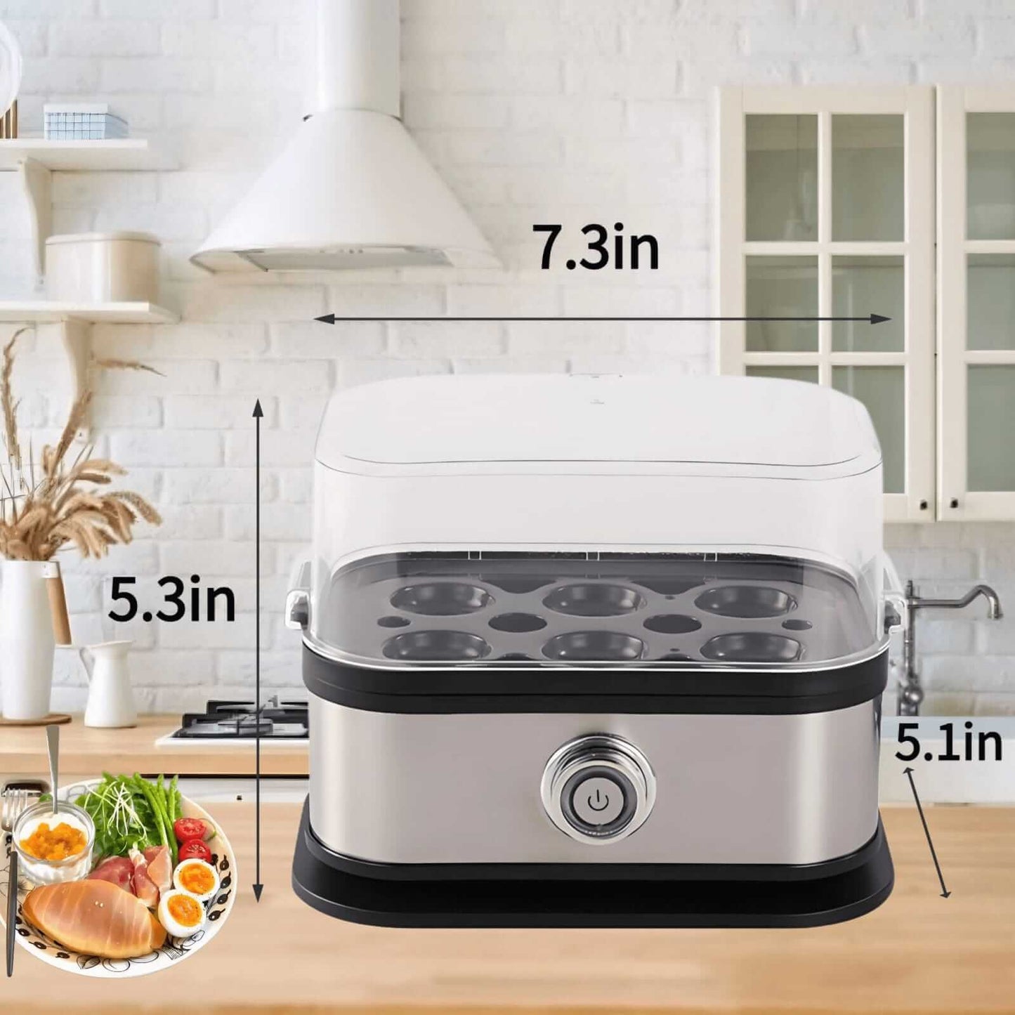 Made in Germany, Rapid Egg Cooker 6 Eggs Capacity Electric Stainless Steel, Soft, Medium, Hard Boiled, Egg Steamer, Egg Poacher With Auto Shut-Off, BPA Free