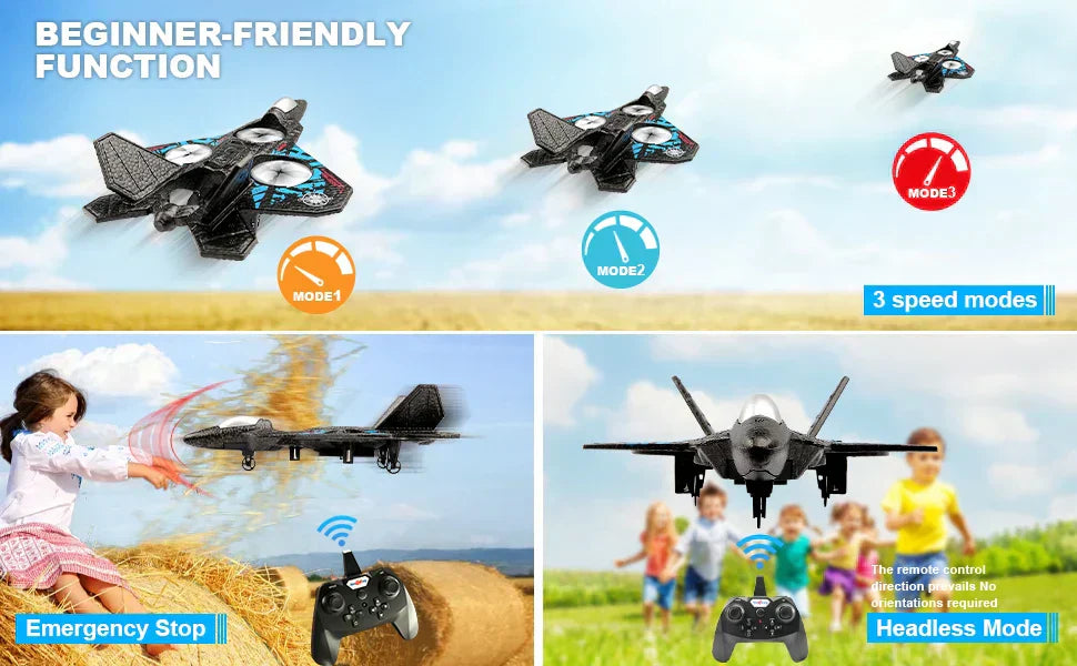 RC Fighter Drone With Gravity Sensor Quad Motor Aircraft