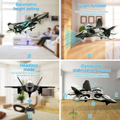 RC Fighter Drone With Gravity Sensor Quad Motor Aircraft