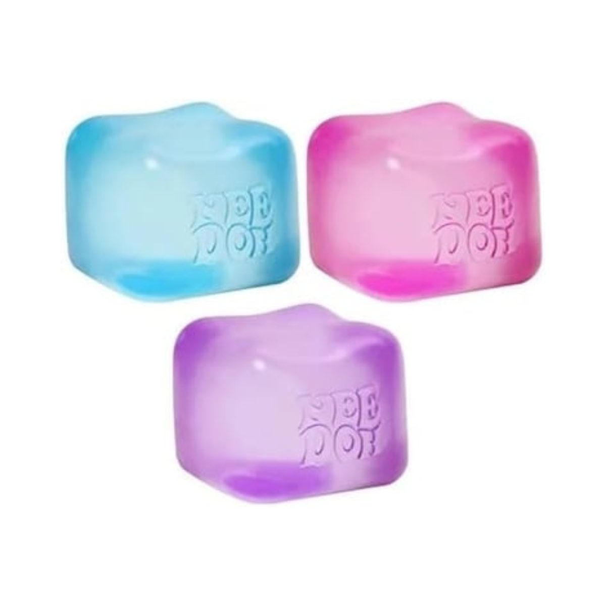 NeeDoh Nice Cube Sensory Squeeze Toy, Assorted Colors, Super Solid Squish Fidget Stress Relief Toy for Kids & Adults, 2.25 Inch Cube