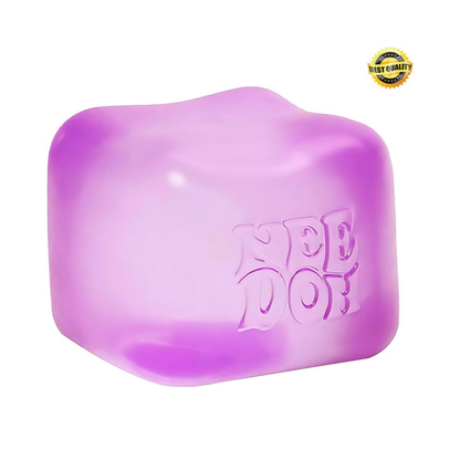NeeDoh Nice Cube Sensory Squeeze Toy, Assorted Colors, Super Solid Squish Fidget Stress Relief Toy for Kids & Adults, 2.25 Inch Cube