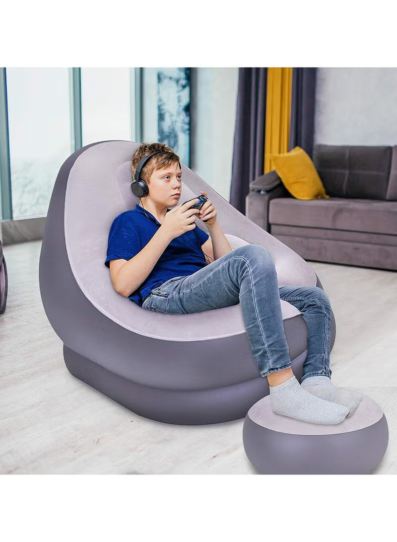 2Pcs Portable Inflatable Sofa Chair Air Pump Outdoor - Indoor