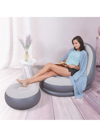 2Pcs Portable Inflatable Sofa Chair Air Pump Outdoor - Indoor