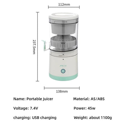 Wireless Juicer, Automatic Electric Fruit Juicer, USB Charges Juice Separator, Portable Squeezer Pressure Blender, Rechargeable Citrus Juicer,