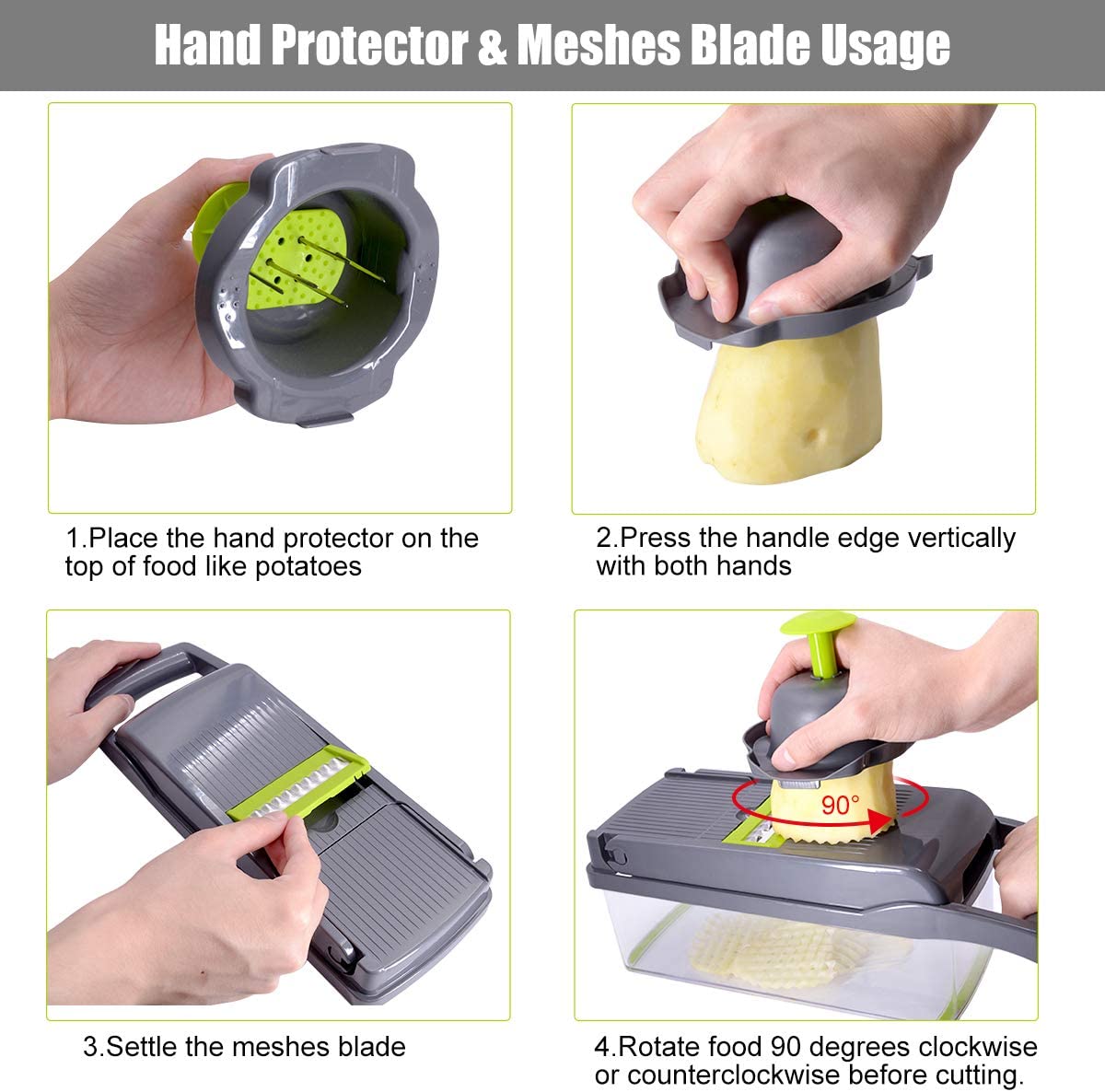 Vegetable Chopper Pro - Multifunctional Blades & Large Container for Salad, Garlic, Fruit, and Potato Delights