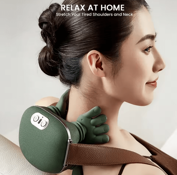 Electric Shoulder & Neck Massager – Deep Tissue Kneading + Heat Therapy for Pain Relief